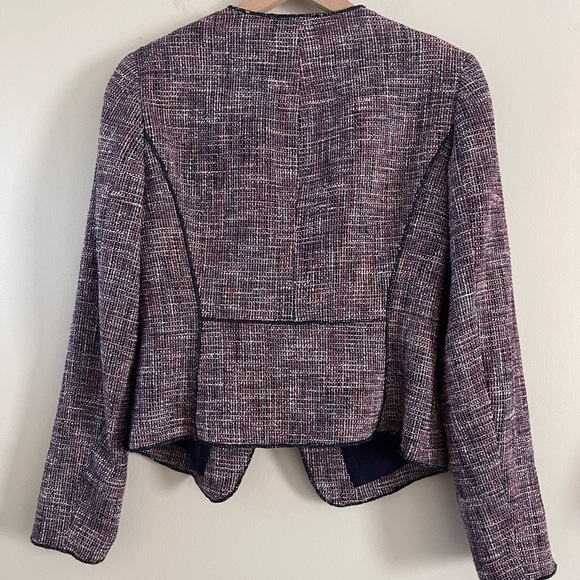 Etcetera Womens Tweed Collarless Blazer Jacket Size 2 Workwear Office Academia - Picture 3 of 5